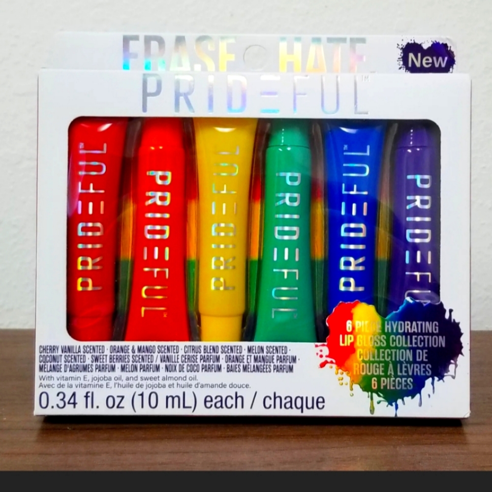 Prideful 6 piece Hydrating Lip Gloss Collection 10 ml/.34 oz each Fruit Scented